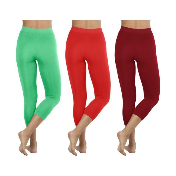 1-Pack Women's Soft High Waisted Stretch Yoga Capri Leggings Plus Size Available - Picture 7 of 16